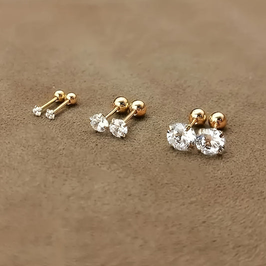 Set of 3 pairs of elegant earrings