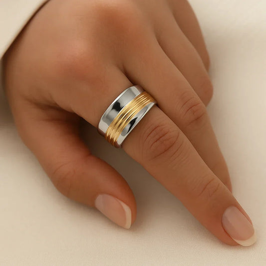 Two-Tone Ring | Silver & Gold