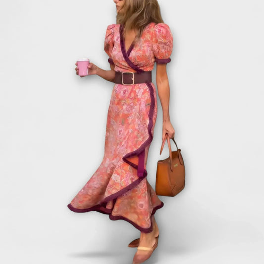 Laura™ | Elegant Pink Maxi Dress