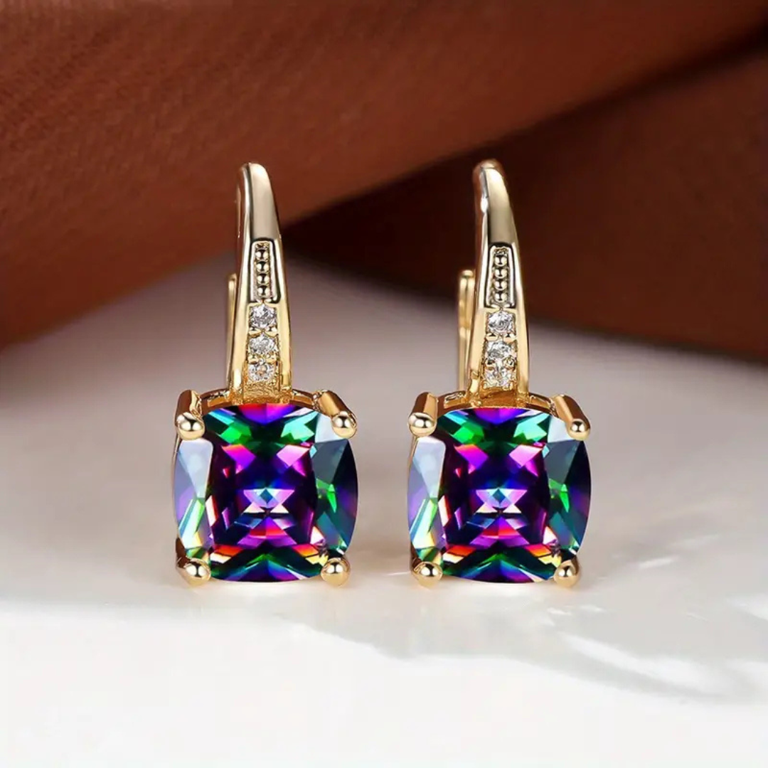 Elegant hoop earrings with sparkling stones