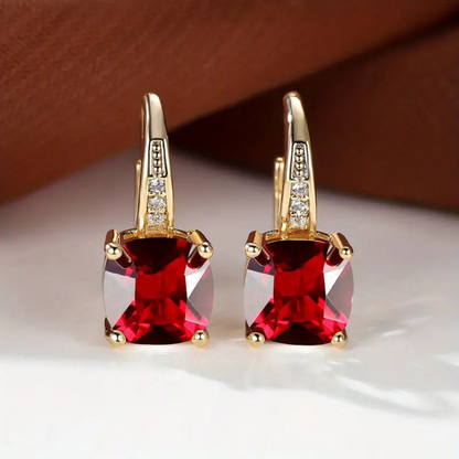 Elegant hoop earrings with sparkling stones