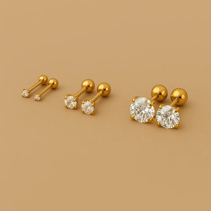 Set of 3 pairs of elegant earrings