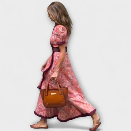Laura™ | Elegant Pink Maxi Dress