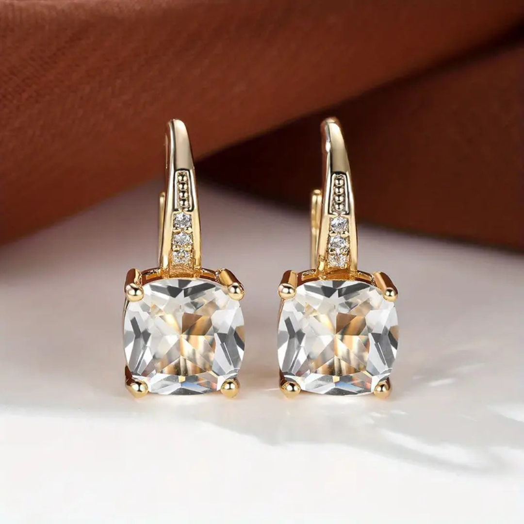 Elegant hoop earrings with sparkling stones