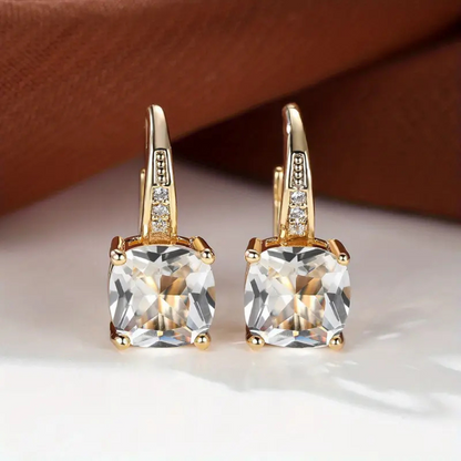 Elegant hoop earrings with sparkling stones