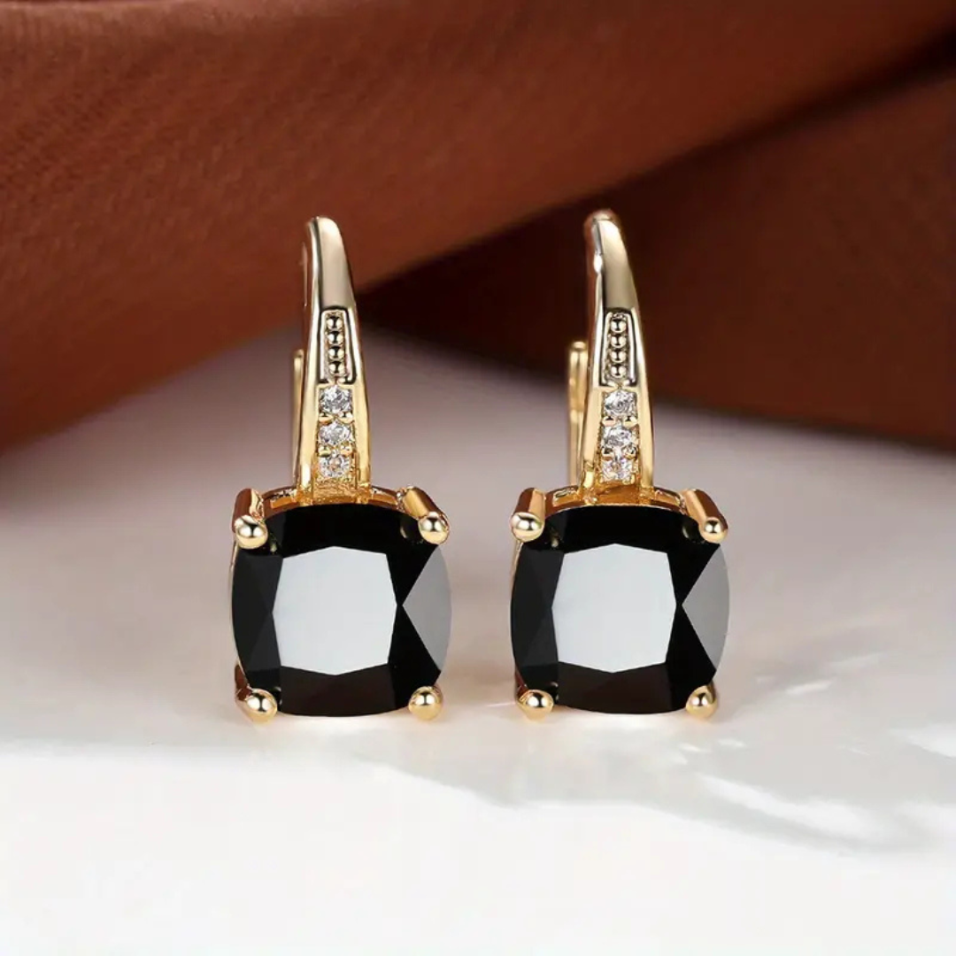Elegant hoop earrings with sparkling stones