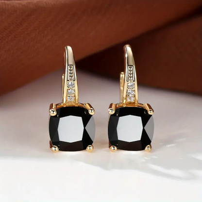 Elegant hoop earrings with sparkling stones