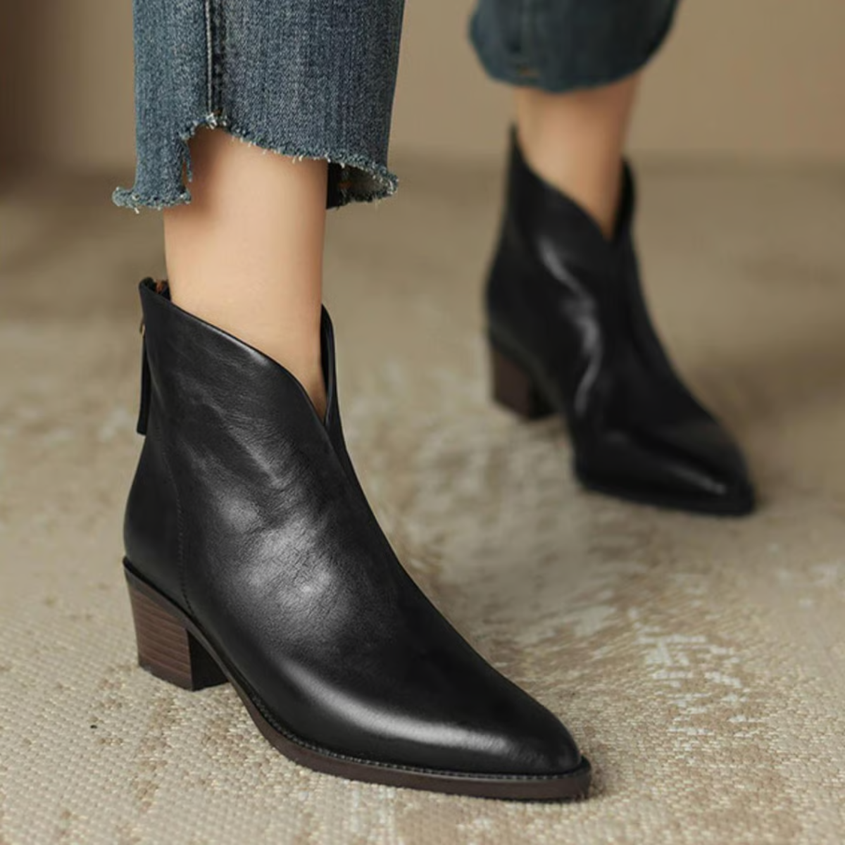 Eva | Luxe Ankle Boots with Low Heel
