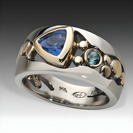 Vintage Ring with Blue Crystal