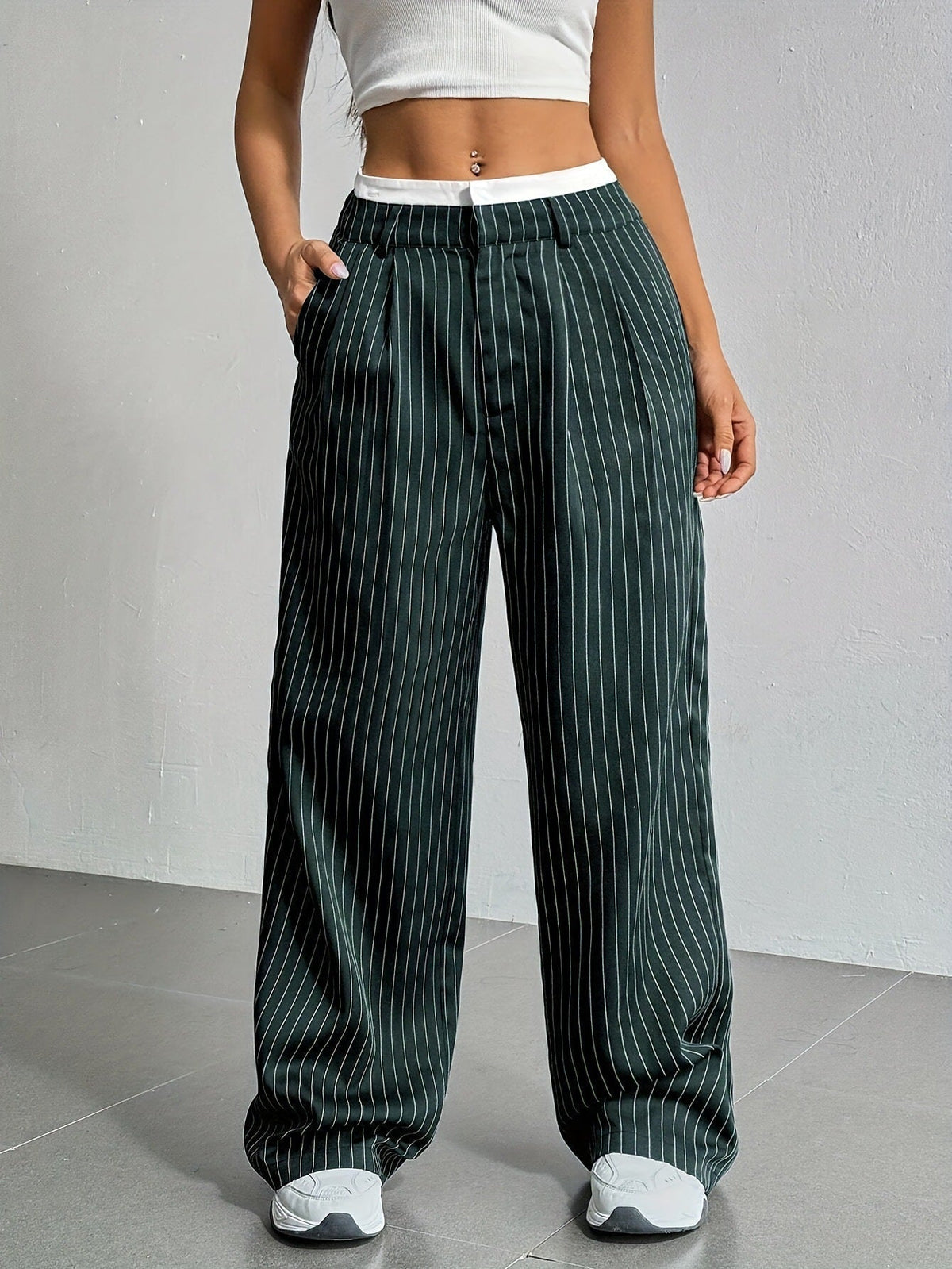 Lauren™ | Striped High-Waisted Pants