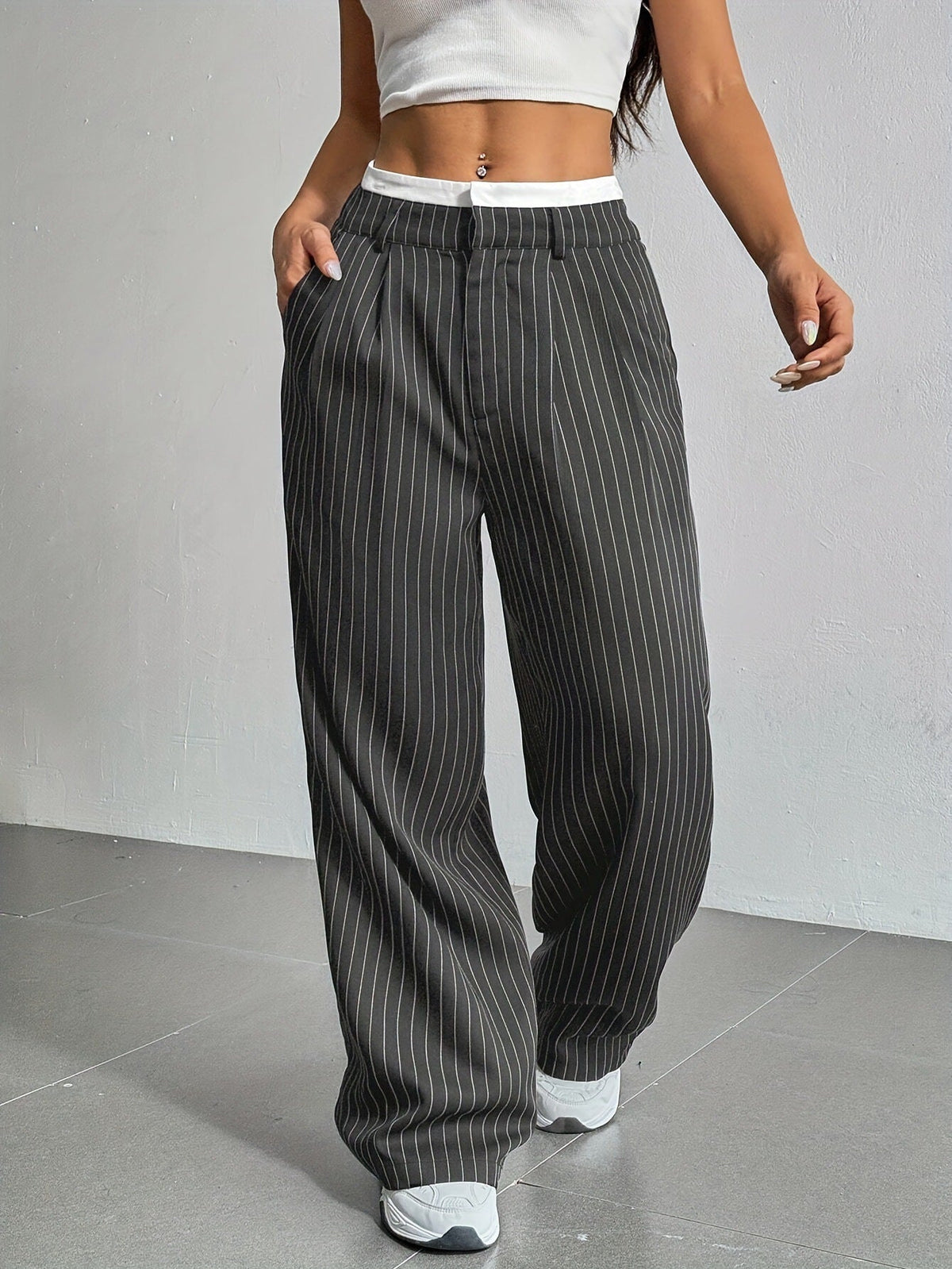 Lauren™ | Striped High-Waisted Pants