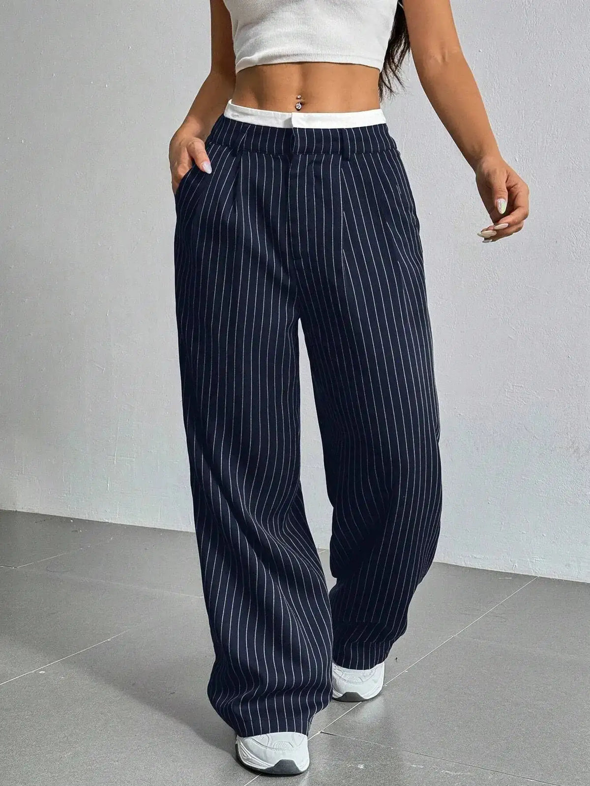 Lauren™ | Striped High-Waisted Pants