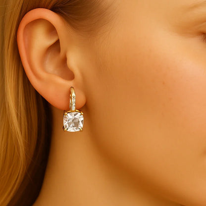 Elegant hoop earrings with sparkling stones