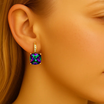 Elegant hoop earrings with sparkling stones