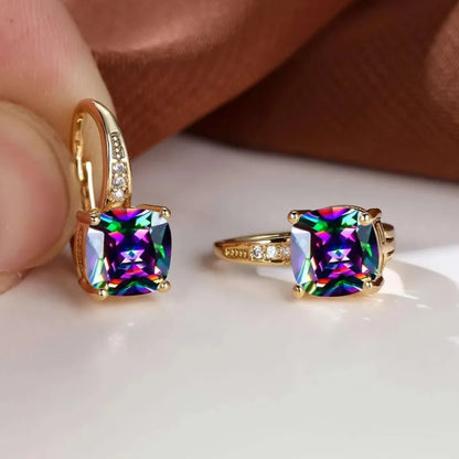 Elegant hoop earrings with sparkling stones