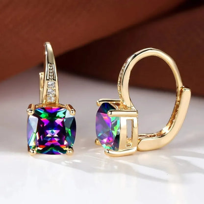 Elegant hoop earrings with sparkling stones